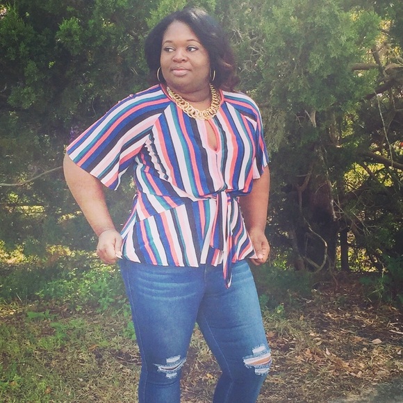 Tops - Stripe tie top